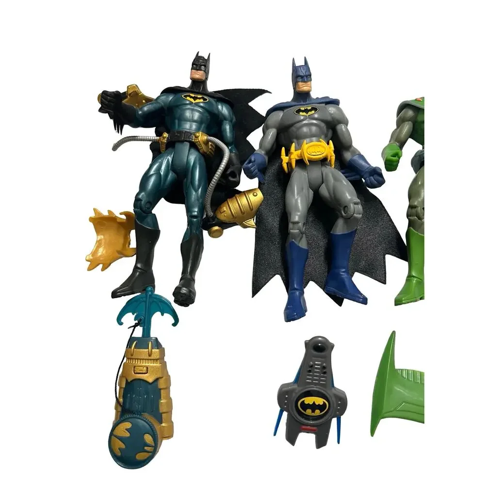 2003 Mattel Batman 6in Figure Lot Night Patrol Armor Electro-Net Blue Gray DC